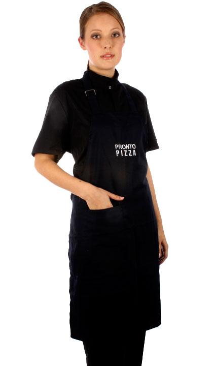 Delantal de pechera clásico color negro