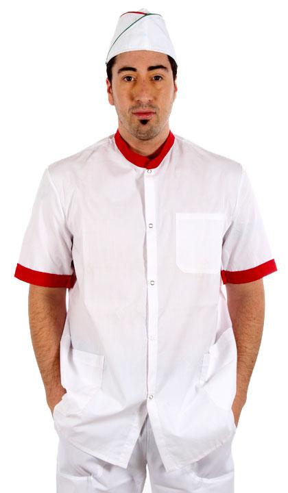 Casaca clásica combinada en blanco con rojo