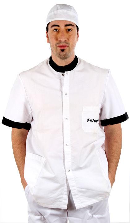 Casaca clásica combinada en blanco con negro