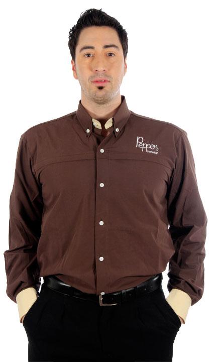 Camisa cuello americano con detalles