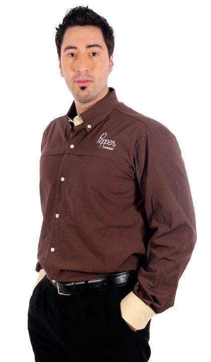 Camisa cuello americano con detalles