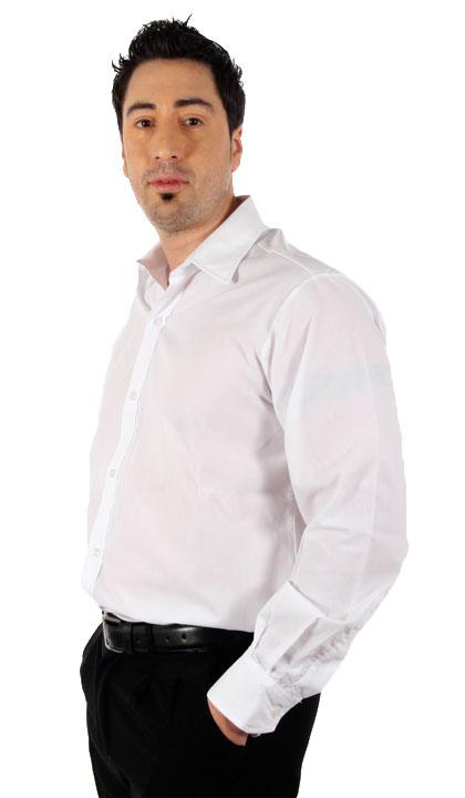 Camisa con cuello de vestir blanca