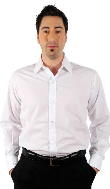 Camisa con cuello de vestir blanca