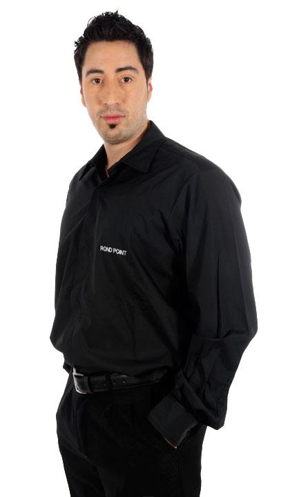 Camisa con tapa botón sin bolsillo