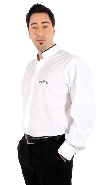 Camisa cuello mao con vivo