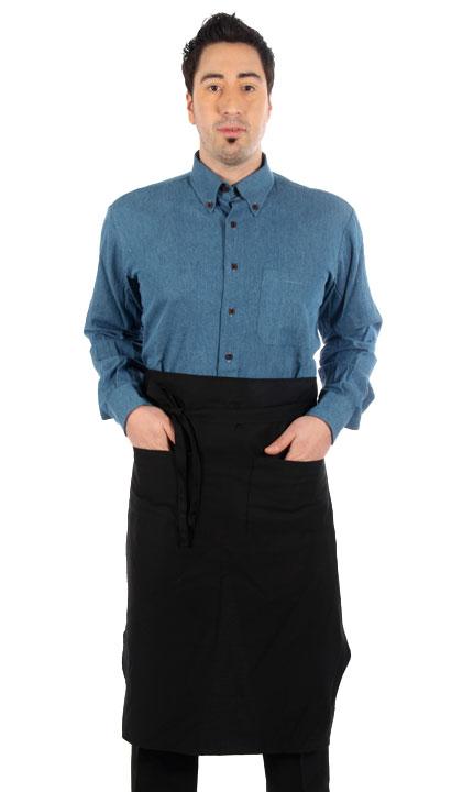 Delantal largo trapecio negro