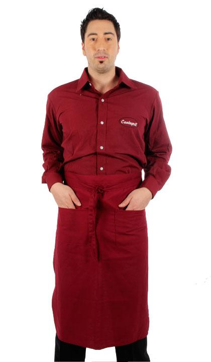 Delantal largo trapecio bordo