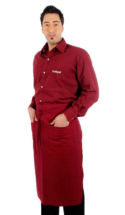 Delantal largo trapecio bordo