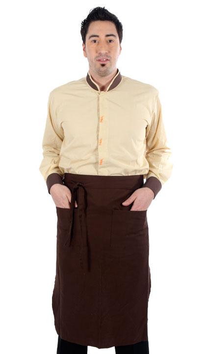 Delantal largo trapecio chocolate