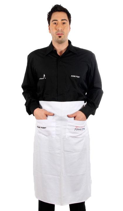 Delantal rectangular blanco