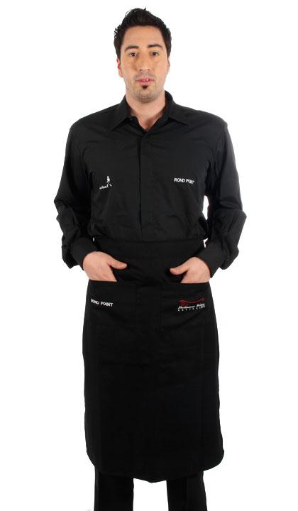 Delantal rectangular negro