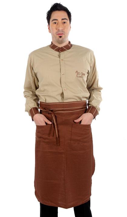 Delantal largo loneta combinado