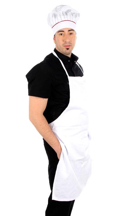 Delantal de pechera básico blanco