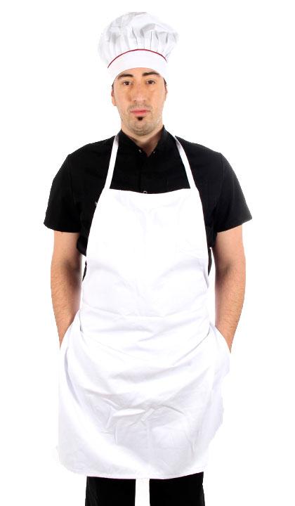 Delantal de pechera básico blanco