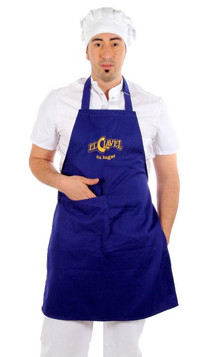 Delantal de pechera clásico color violeta