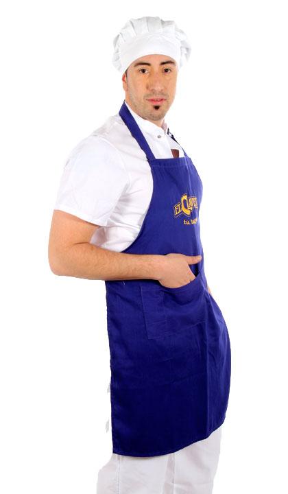 Delantal de pechera clásico color violeta