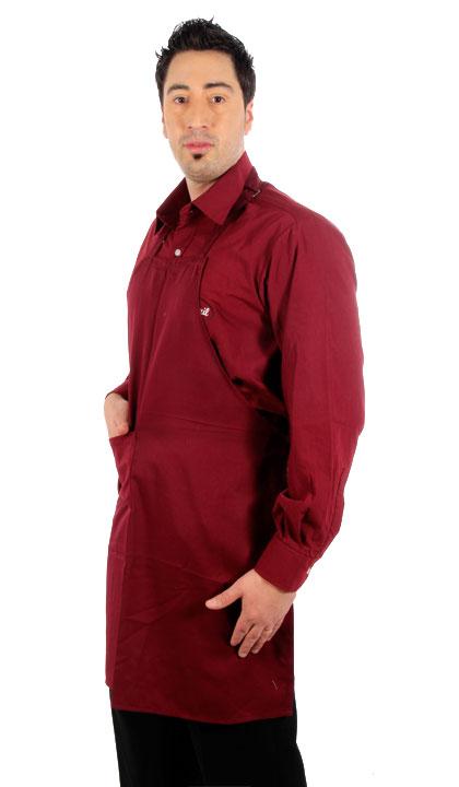 Delantal de pechera clásico color bordo