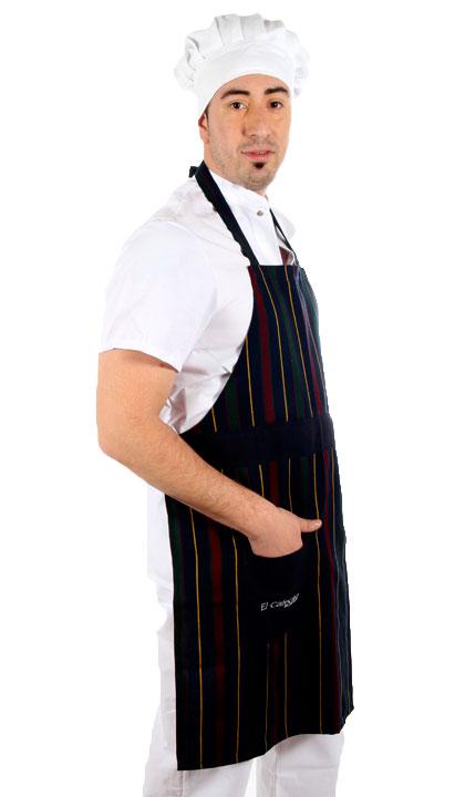 Delantal de pechera fantasía combinada