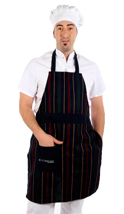 Delantal de pechera fantasía combinada