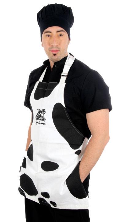 Delantal de pechera estampado