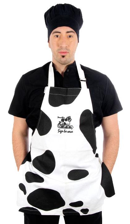 Delantal de pechera estampado