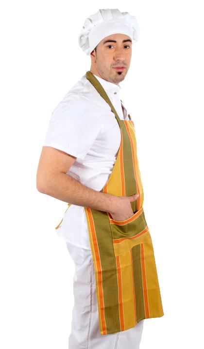 Delantal de pechera fantasía colores ocres