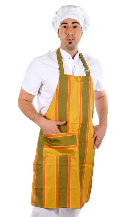 Delantal de pechera fantasía colores ocres