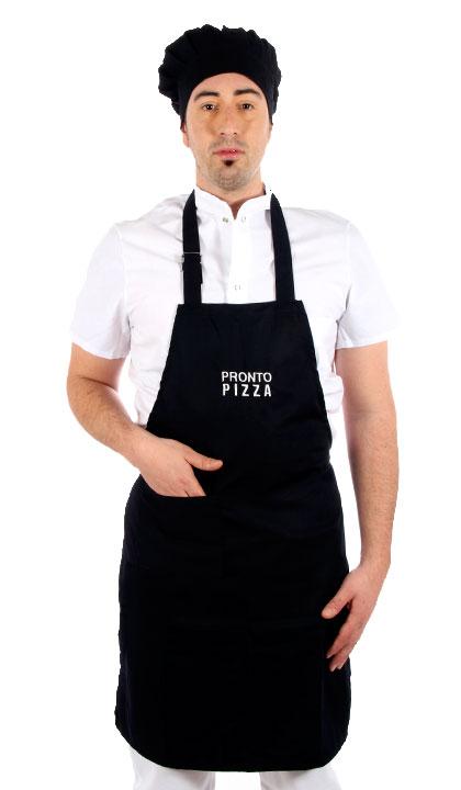 Delantal de pechera con hebilla negro