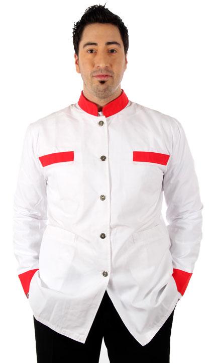 Saco combinado con rojo