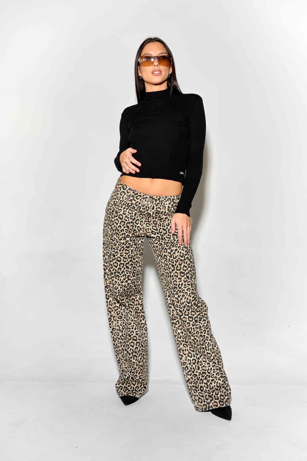 DENIM PRINT WIDE LEG