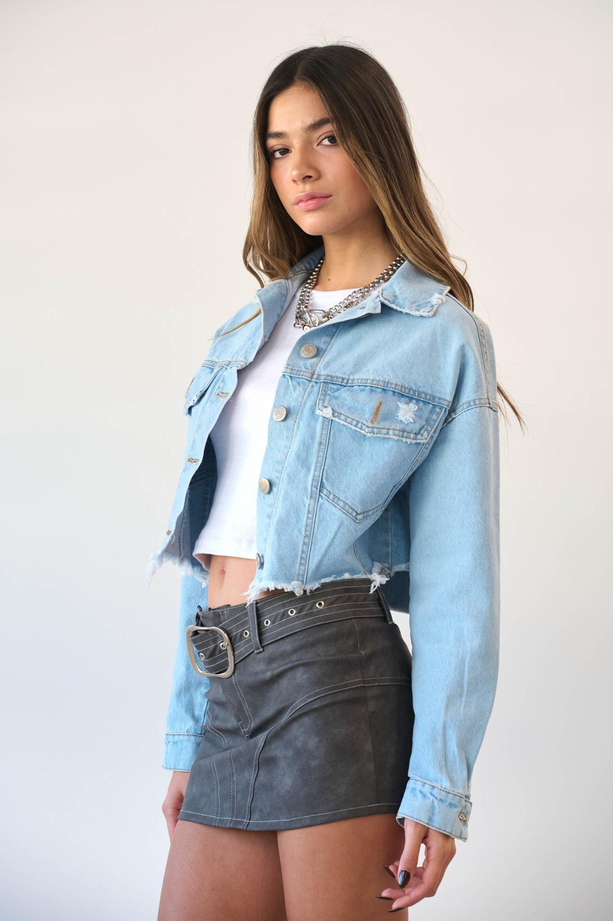 CAMPERA CROP DENIM
