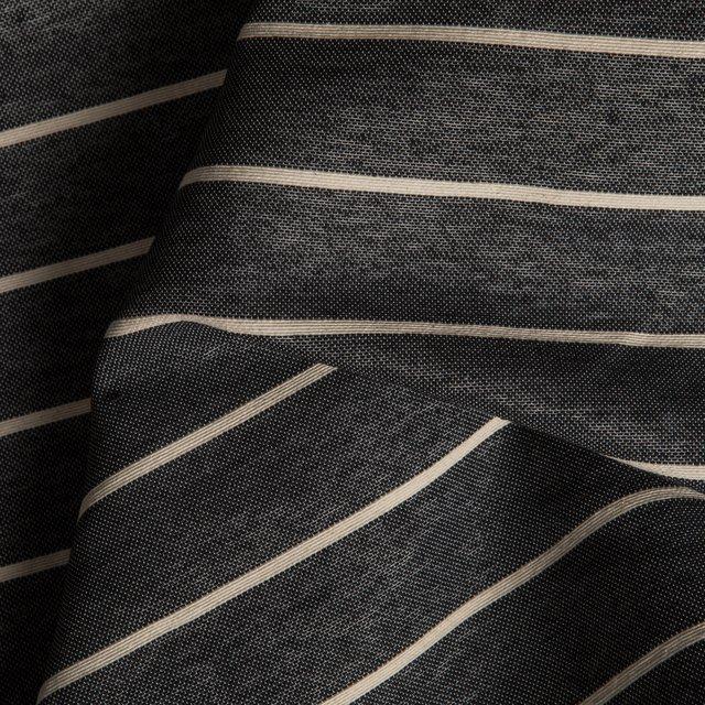 Lino Tulum Fondo Negro Raya Crudo