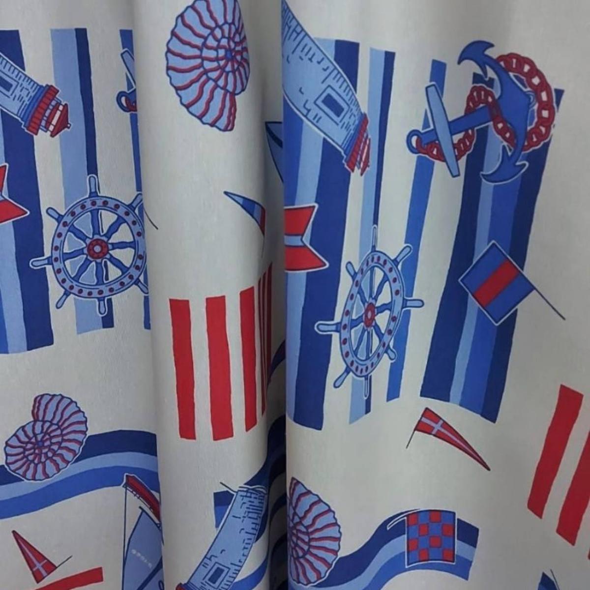Lino Estampado Marino