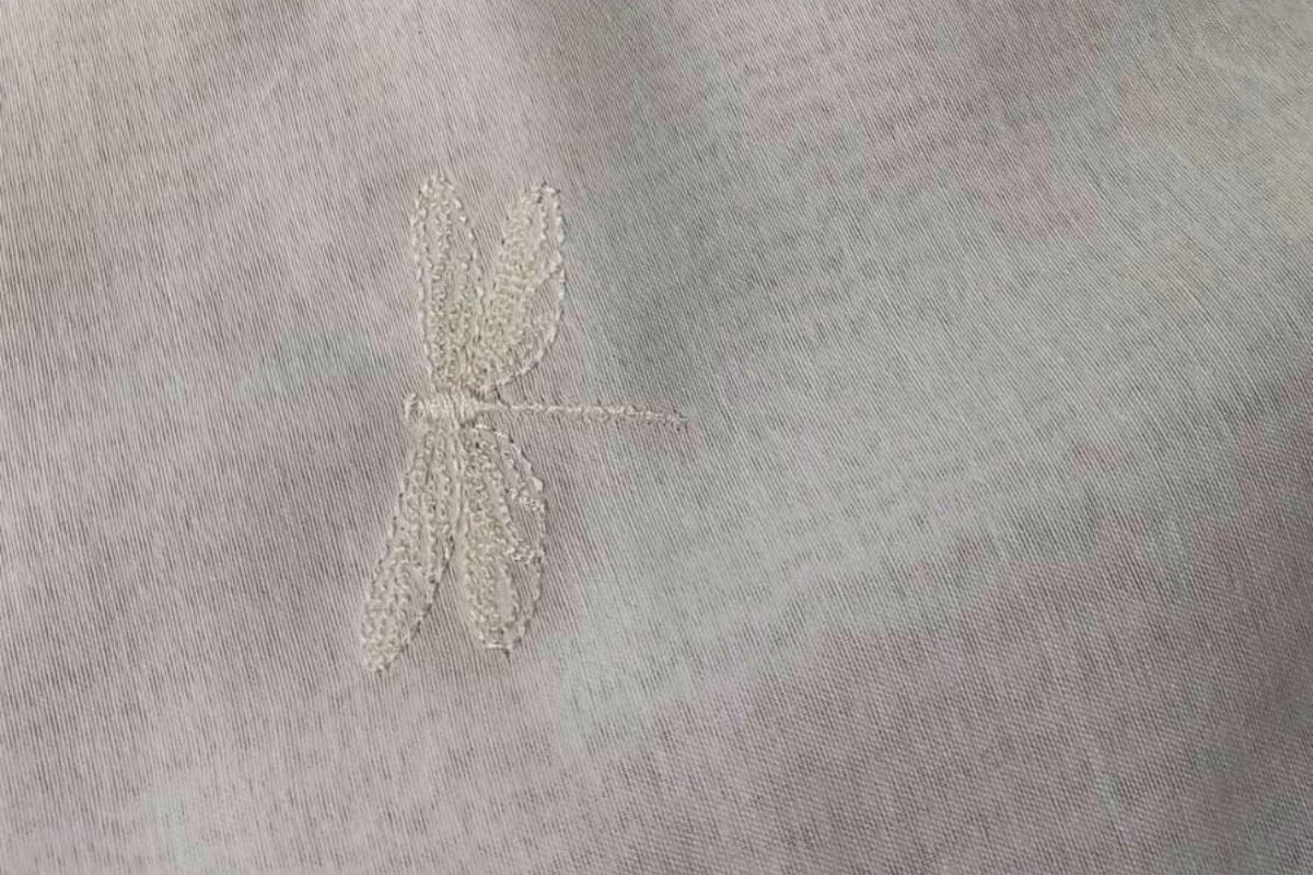 Voile Bordado Libelula Natural