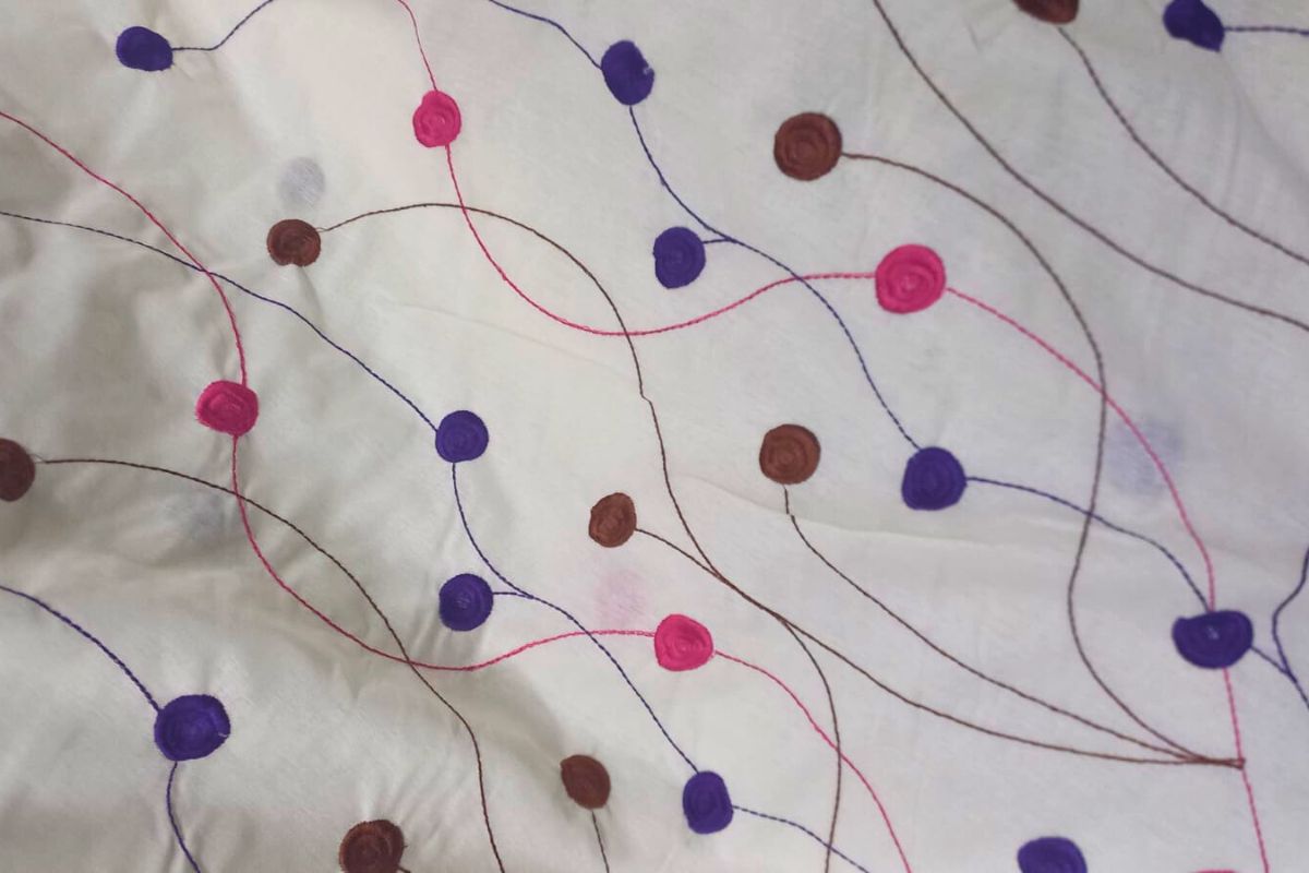 Voile Bordado Cardon Natural Violeta