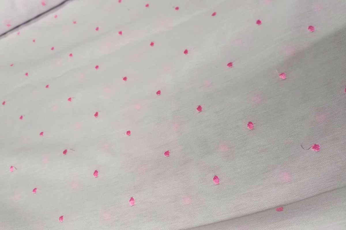 Voile Bordado Plumeti Blanco Rosa