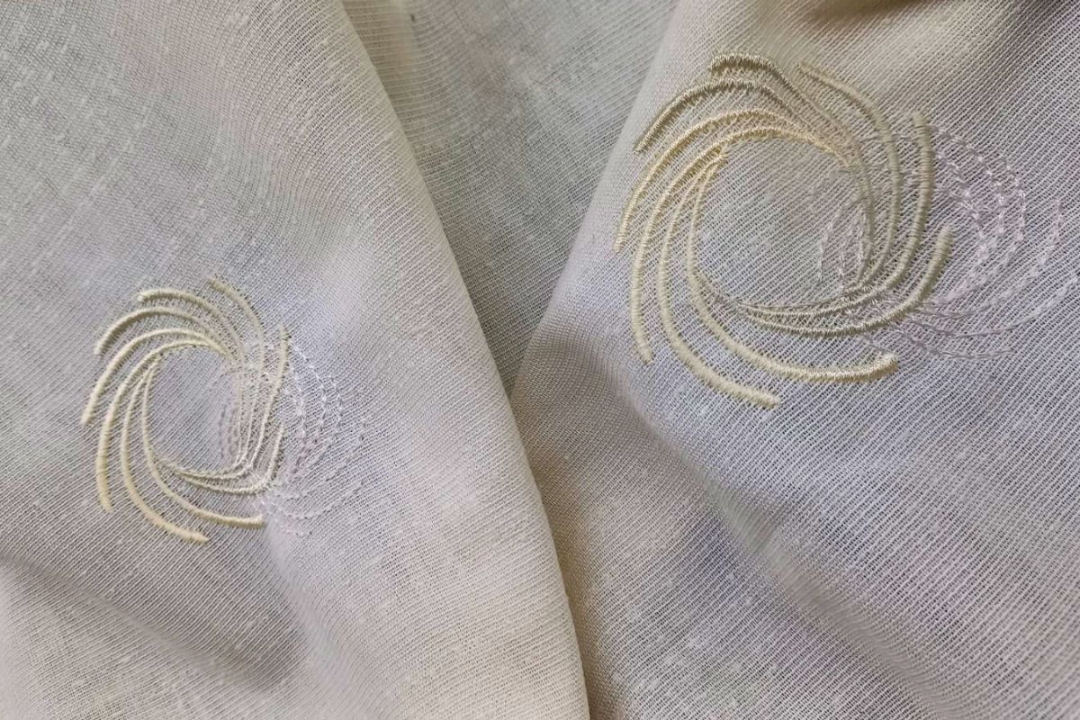 Gasa Eclipse Bordada Natural Natural