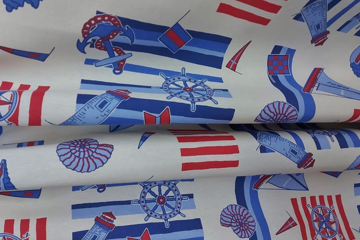 Lino Estampado Marino