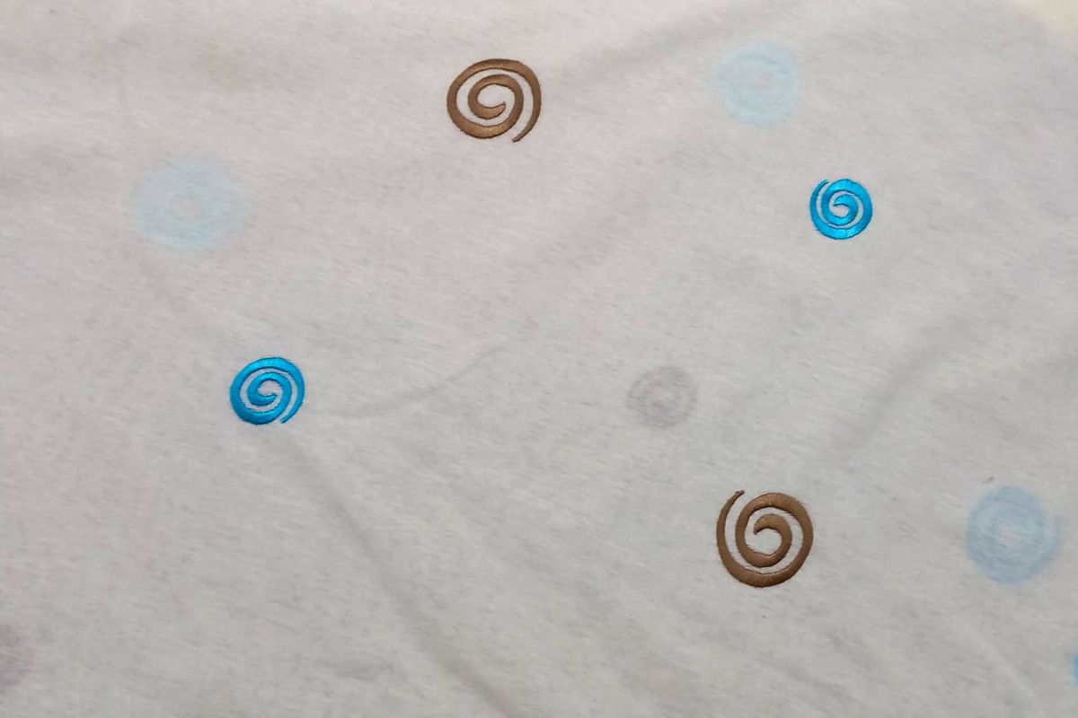 Voile Bordado Caracol Natural Turquesa Beige