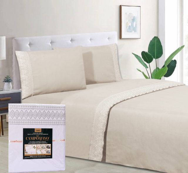 Juego de Sábanas Broderie 1000H - Campomayo