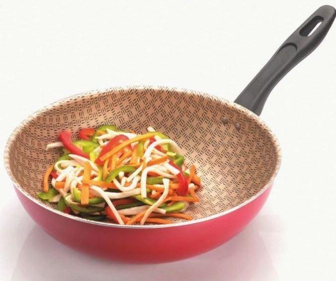 Sartén Wok Antiadherente: Línea Rivoli Rojo - Jovifel