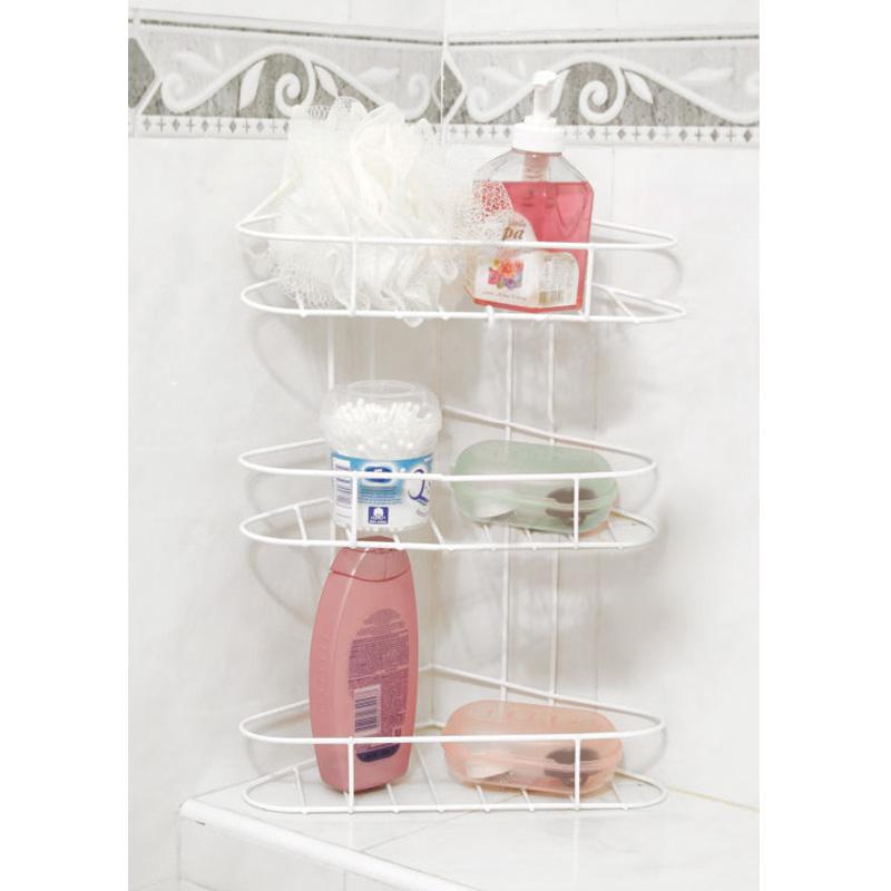 Estante Colgante Esquinero para Baño 3 Estantes con Ganchos