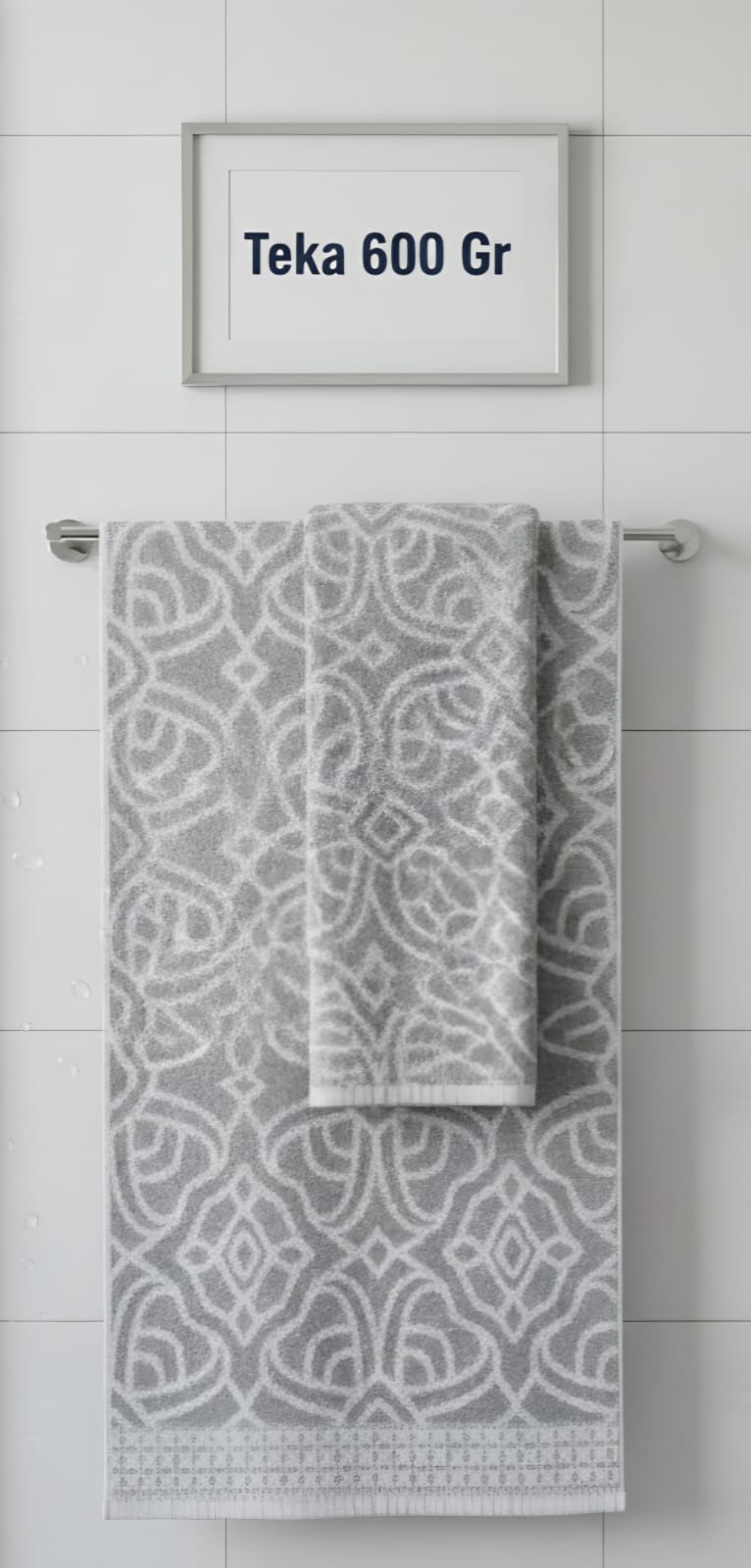 Juego de Toalla y Toallón Jackard Estampado 600G con Guarda - Teka