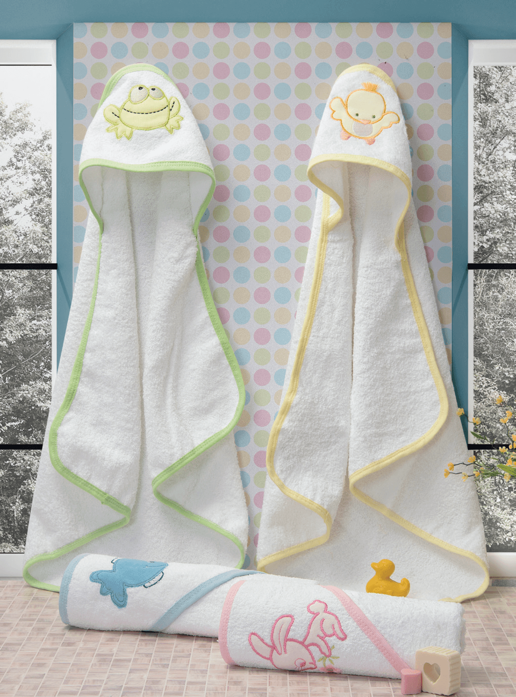 Toallon con Capucha 100% algodón para Bebé hasta 2 añitos