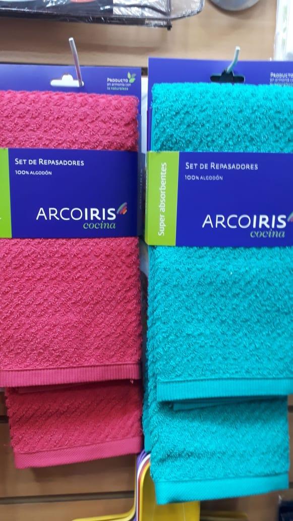 X2 Repasadores 100% Algodón - Arco Iris