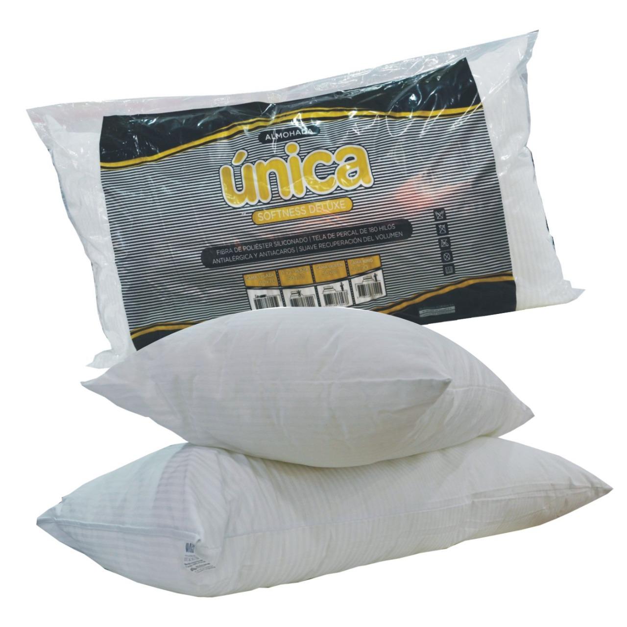 Almohada Percal 180H Softness Deluxe Fibra Siliconada