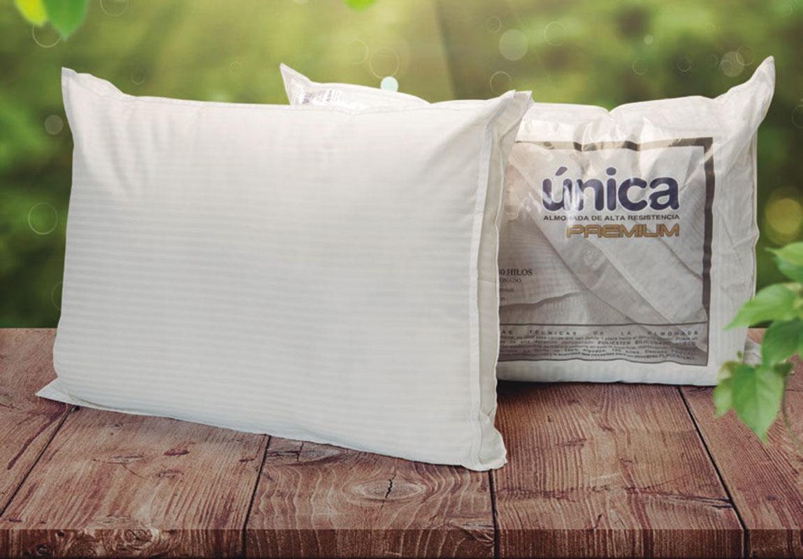 Almohada Unica Percal 180Hilos Alta Resistencia Rellena Poliéster 100% Siliconado