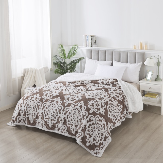 Frazada Jackard con Corderito Doble Faz línea Estocolmo - Campomayo