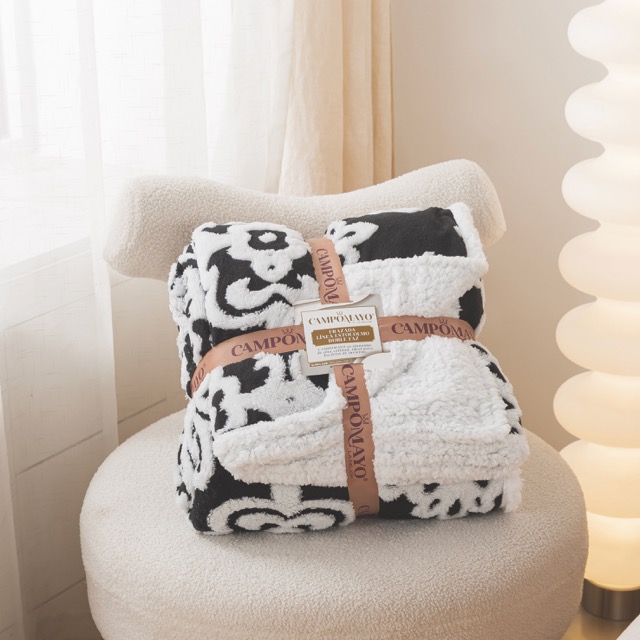 Frazada Jackard con Corderito Doble Faz línea Estocolmo - Campomayo