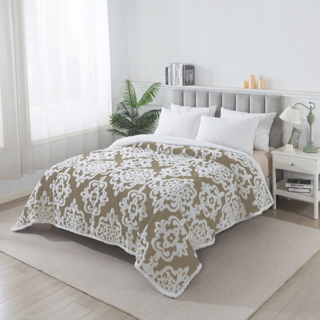 Frazada Jackard con Corderito Doble Faz línea Estocolmo - Campomayo